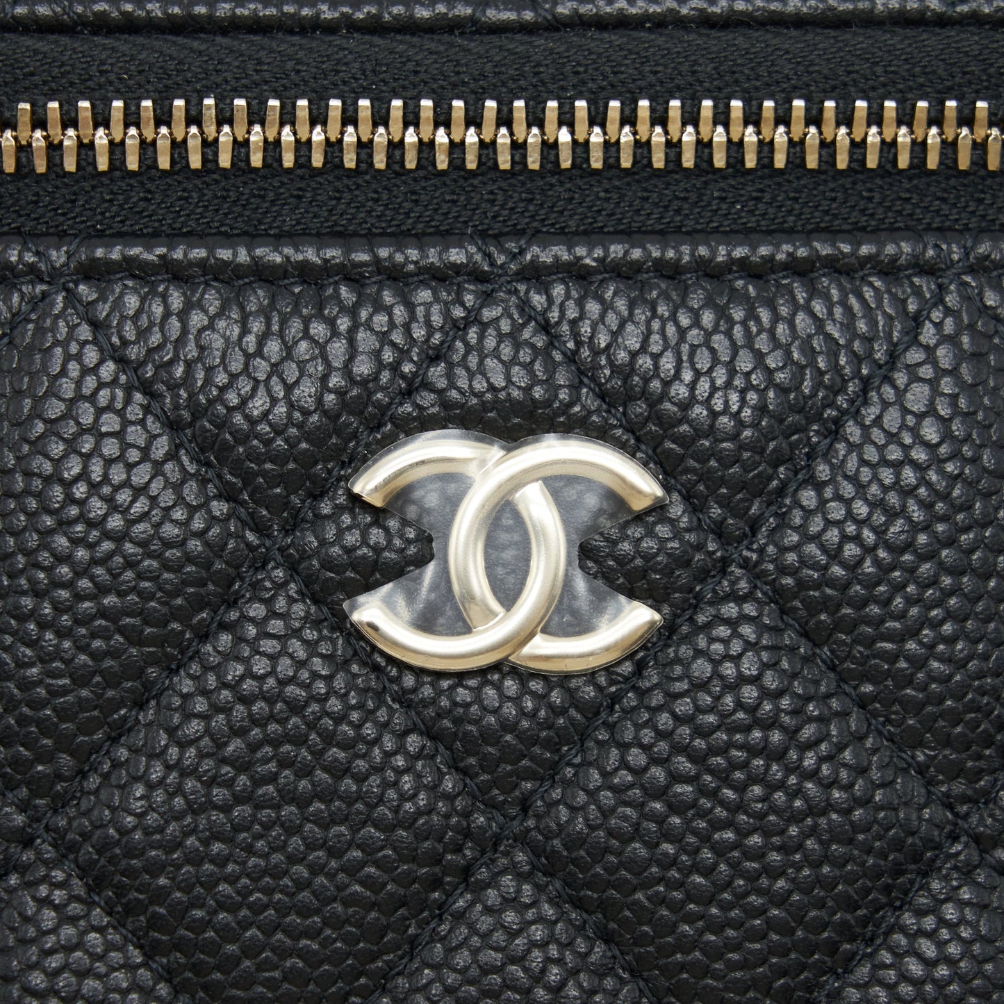Chanel 22P Vertical Mini Vanity With CC Logo Chain Caviar Black LGHW