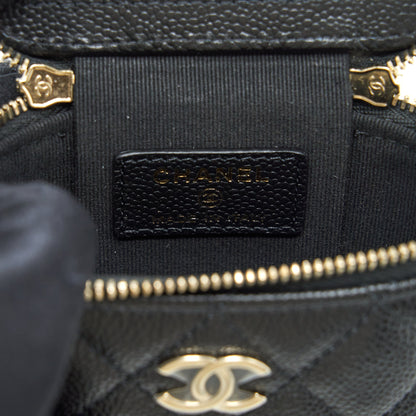 Chanel 22P Vertical Mini Vanity With CC Logo Chain Caviar Black LGHW