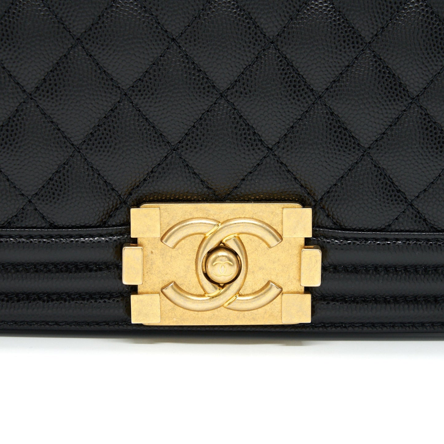 Chanel Small Boy Bag Caviar Black brushed GHW Year 2021 (microchip serial