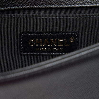 Chanel Small Boy Bag Caviar Black brushed GHW Year 2021 (microchip serial