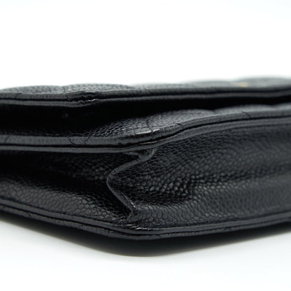 Chanel Caviar Wallet On Chain Black GHW