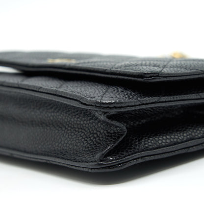 Chanel Caviar Wallet On Chain Black GHW