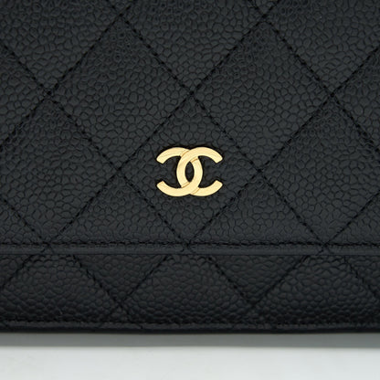 Chanel Caviar Wallet On Chain Black GHW