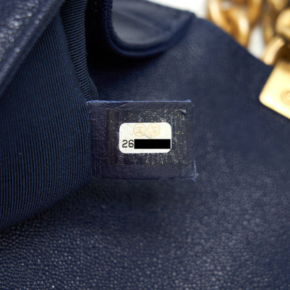 Chanel Boy Chanel Old Medium Caviar Navy with GHW