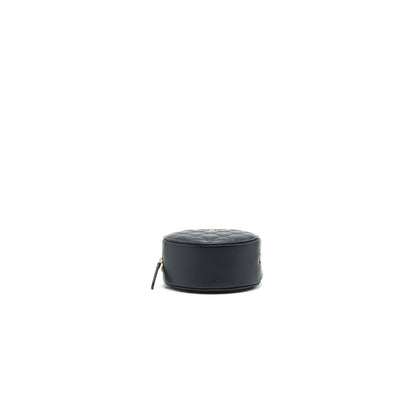 Chanel Round Clutch with Chain Black Brushed GHW