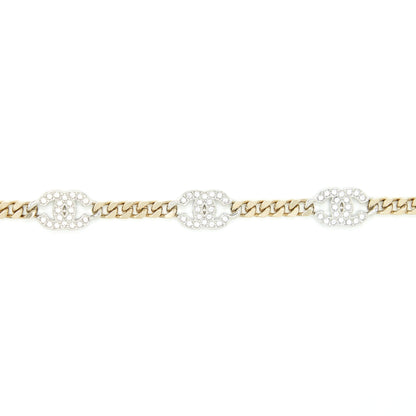 Chanel 22P Triple CC Logo Bracelet Light Gold Tone