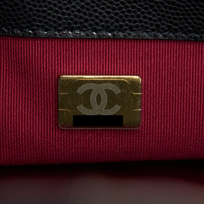 Chanel 22A Small Flap Bag Grained Shiny Calfskin Black Brushed GHW(Microchip)