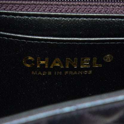 Chanel 22B Mini Square Pearly Lambskin Black LGHW (Microchip)