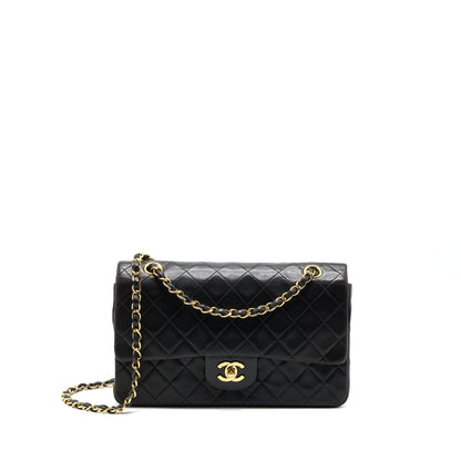 Chanel Vintage Classic Double Flap Bag Lambskin Black GHW
