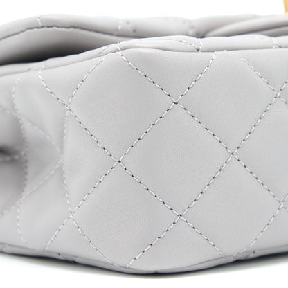 Chanel Pearl Crush Mini Rectangular Lambskin Grey Brushed GHW(Microchip)