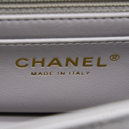 Chanel Pearl Crush Mini Rectangular Lambskin Grey Brushed GHW(Microchip)