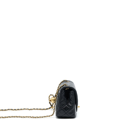 Chanel Pearl Crush Mini Square Lambskin Black Brushed GHW (Microchip)