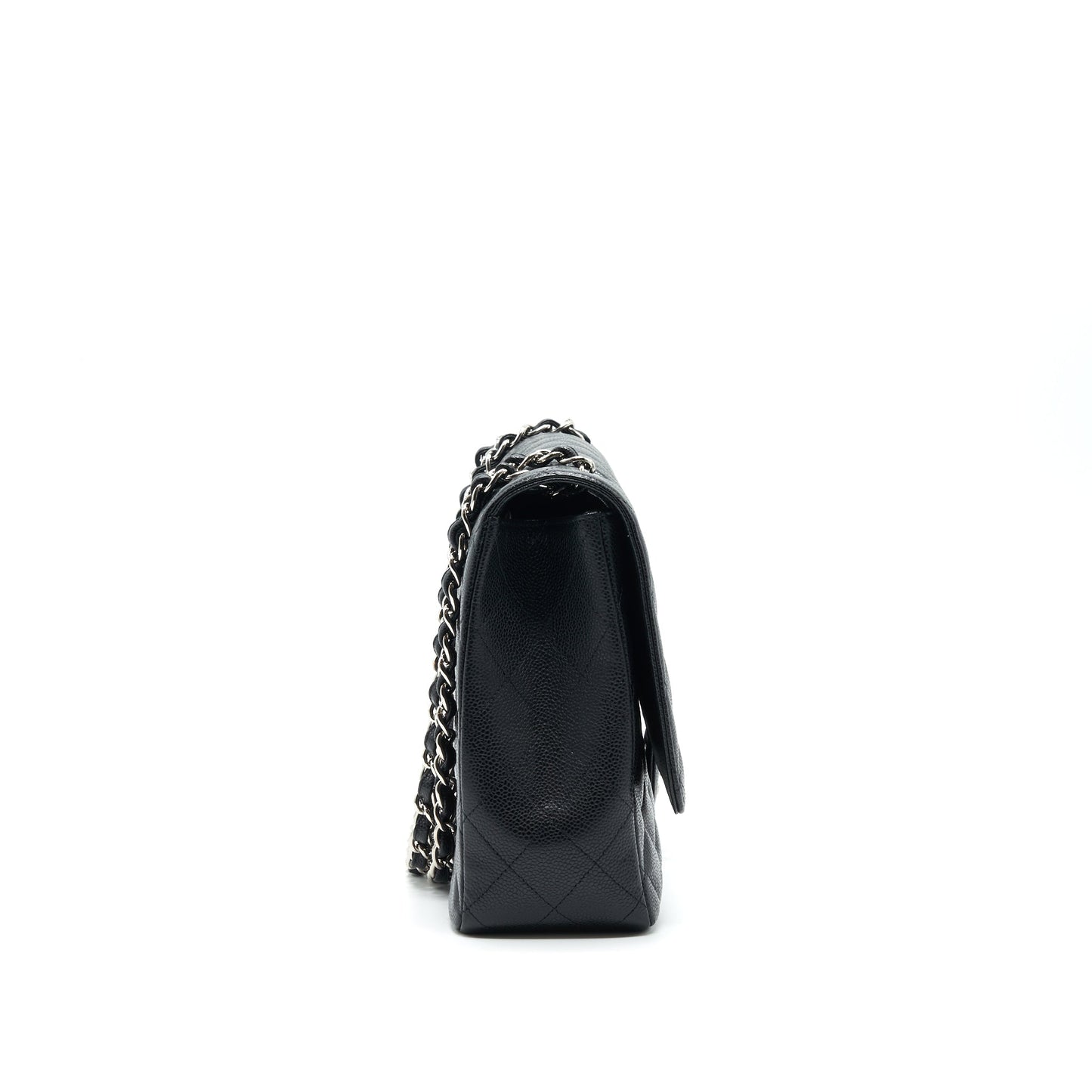 CHANEL CAVIER CLASSIC MAXI SINGLE FLAP BAG BLACK SHW
