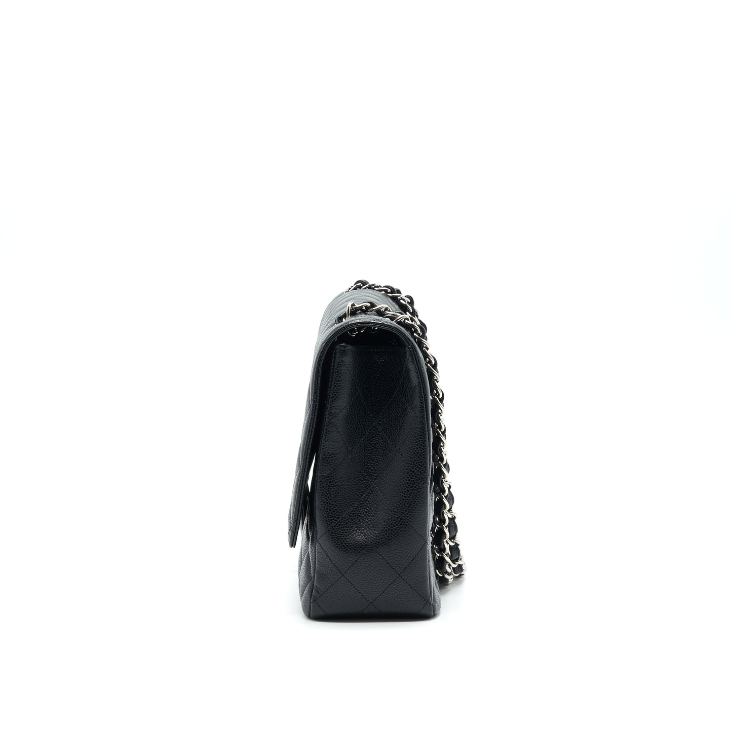 CHANEL CAVIER CLASSIC MAXI SINGLE FLAP BAG BLACK SHW