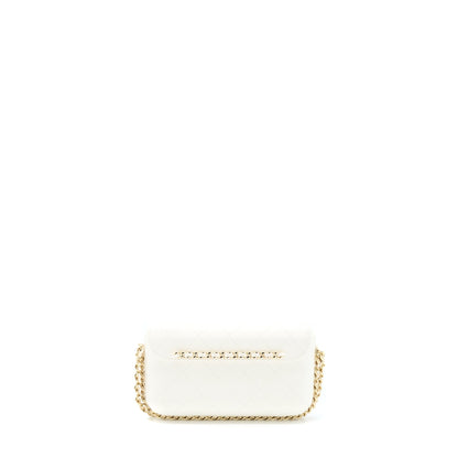 Chanel Rectangular Mini Flap Phone Case Bag Quilted Lambskin White LGHW (Microchip)