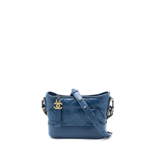 Chanel Small Gabrielle Hobo Bag Blue Multicolour Hardware