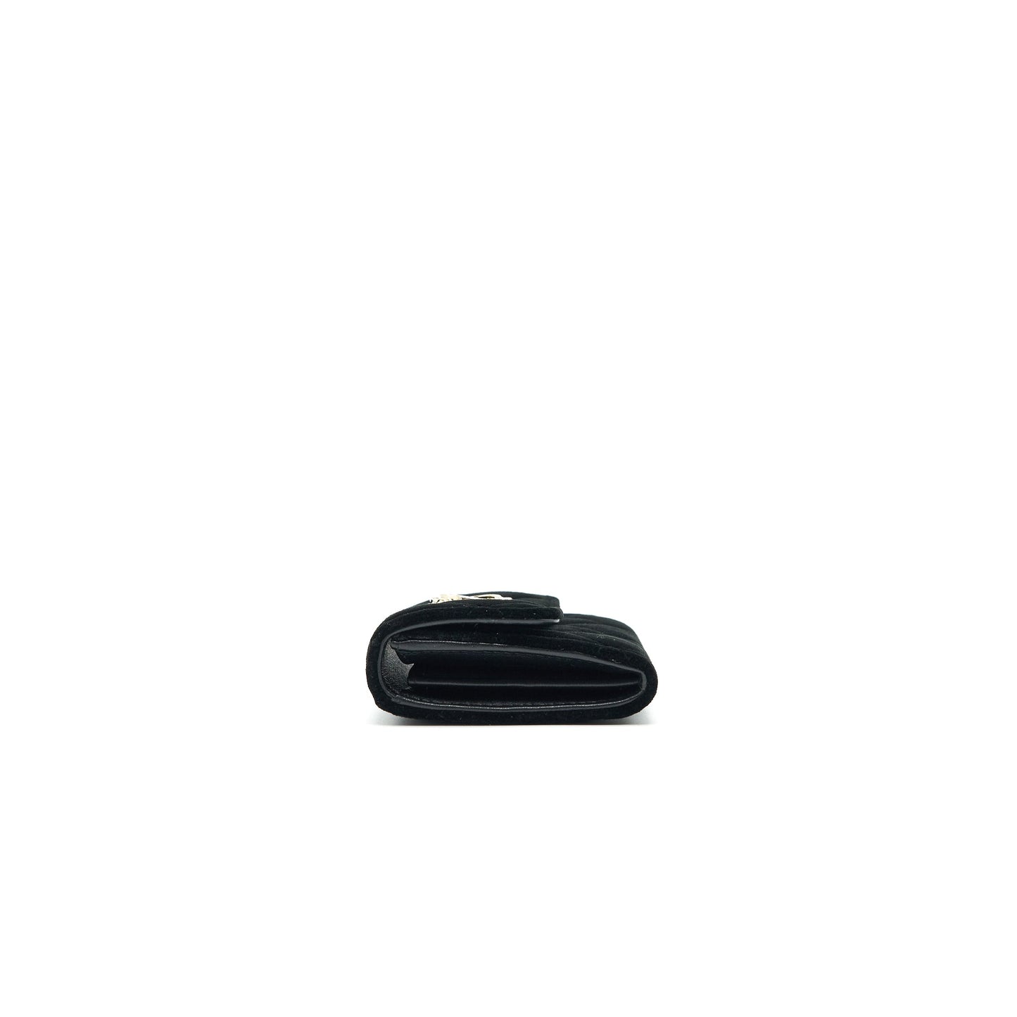 Chanel 21A velvet CC Crystal Logo Card Holder