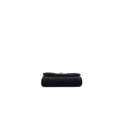 Chanel 21A velvet CC Crystal Logo Card Holder
