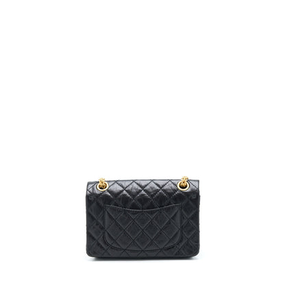 Chanel Mini 2.55 Reissue Flap Bag Aged Calfskin Black Brushed GHW (Microchip)