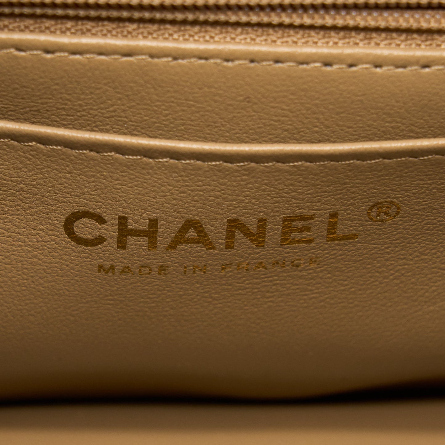 Chanel 22B Detail Top Handle Mini Rectangular Lambskin NJ528 Dark Beige Brushed GHW