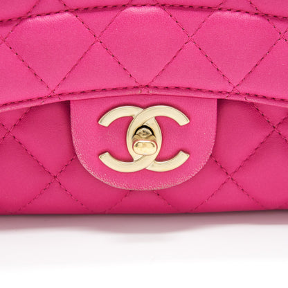 Chanel Quilted Flap Bag Lambskin Pink GHW