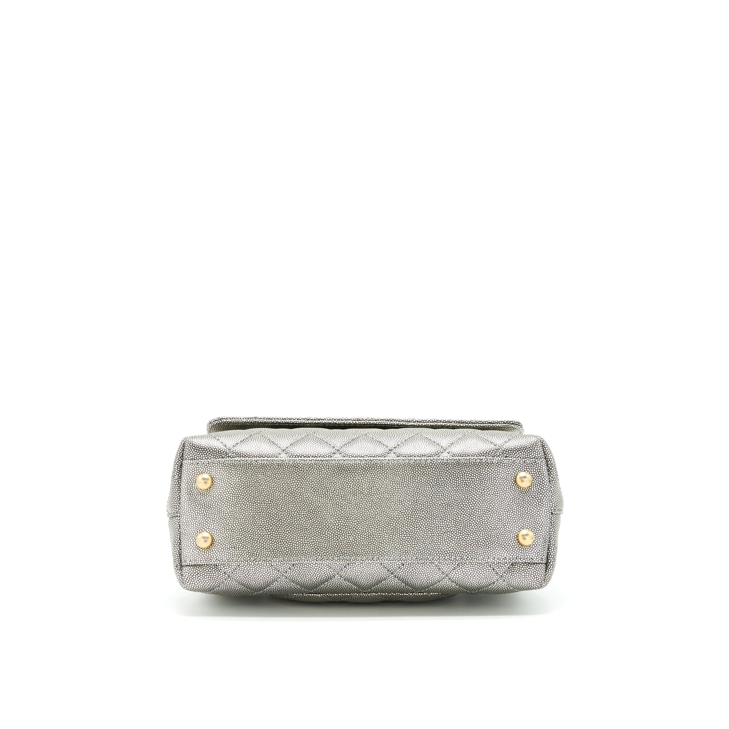 Chanel small coco handle 24cm Caviar Metallic Silver GHW