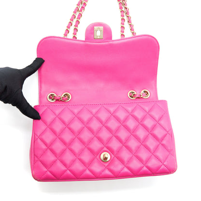 Chanel Quilted Flap Bag Lambskin Pink GHW