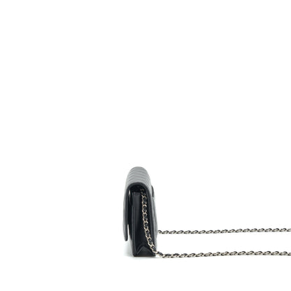 Chanel Classic Wallet On Chain Lambskin Black SHW
