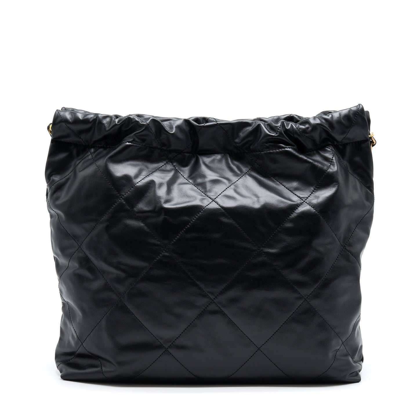 Chanel 22 Bag Medium Shiny Calfskin Black GHW (Microchip)
