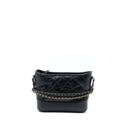 Chanel Small Gabrielle Hobo Bag Calfskin Black Multicolour Hardware