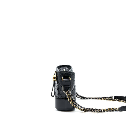 Chanel Small Gabrielle Hobo Bag Calfskin Black Multicolour Hardware