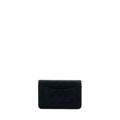 Chanel Velvet Pearl Crush Wallet On Chain Black LGHW