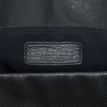 Chanel Vintage Shoulder Bag Caviar Black Ruthenium Hardware