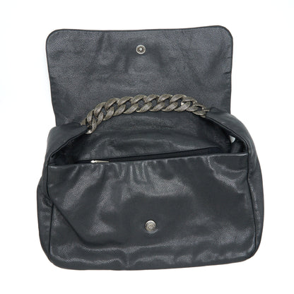 Chanel Vintage Shoulder Bag Caviar Black Ruthenium Hardware
