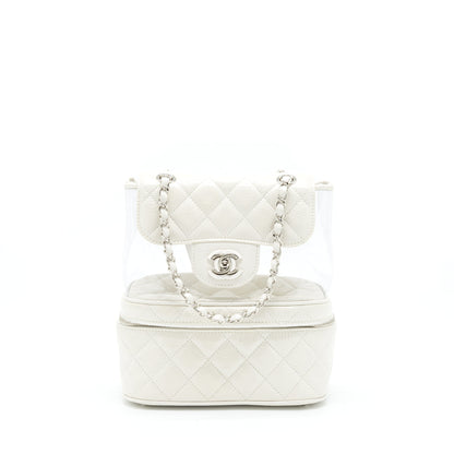 Chanel PVC Aquarium Backpack Aged Calfskin White SHW