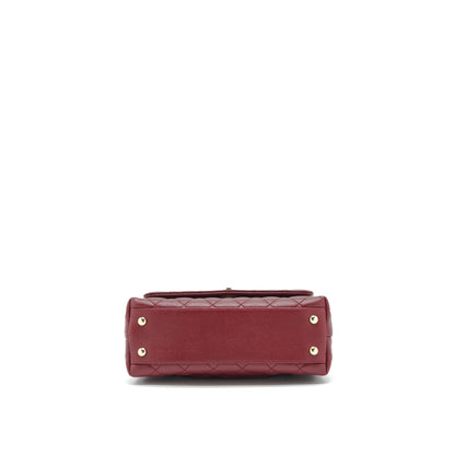 Chanel 21A Small Coco Handle Caviar NC635 Burgundy LGHW
