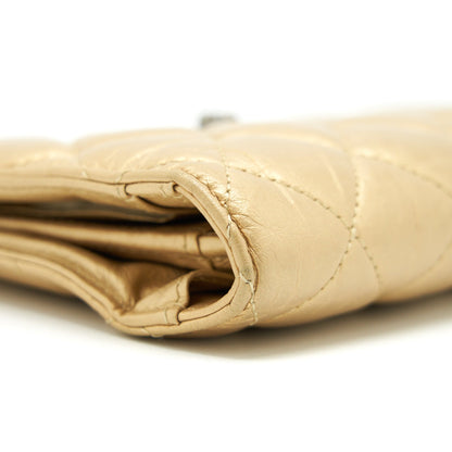 Chanel Quilted 2.55 Wallet Calfskin Gold Ruthenium Sliver Hardware