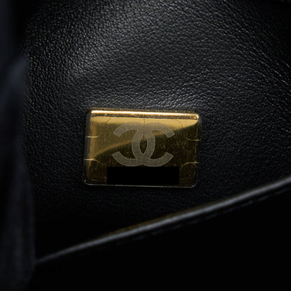 Chanel 22K Coco First Flap Bag Grained Calfskin Black GHW (Microchip)
