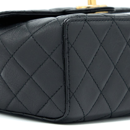 Chanel 22K Retro Classic New Square Flap Bag Goatskin Black GHW (Microchip)