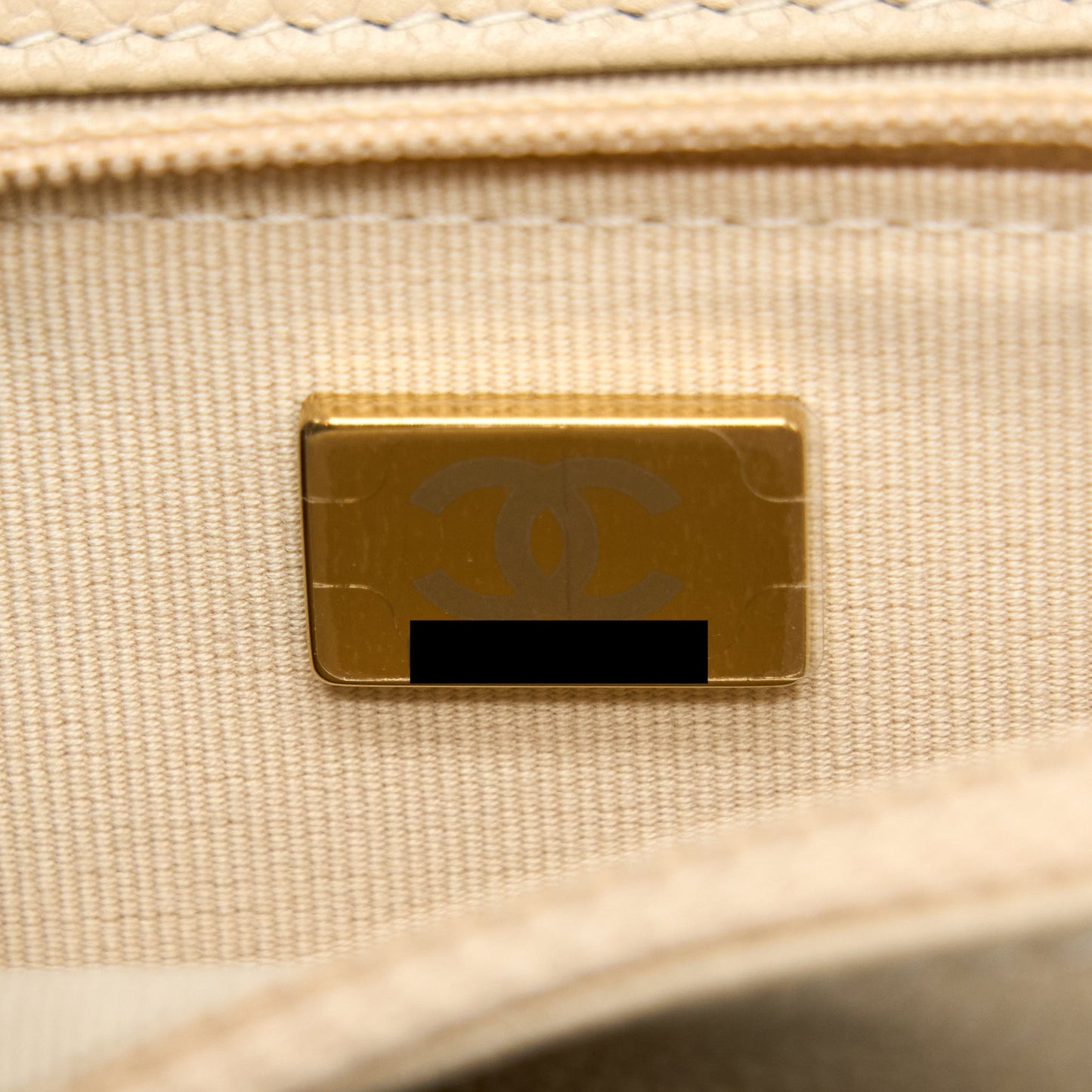 Chanel Wallet On Chain With Detailed Chain Caviar Beige LGHW (Microchip)