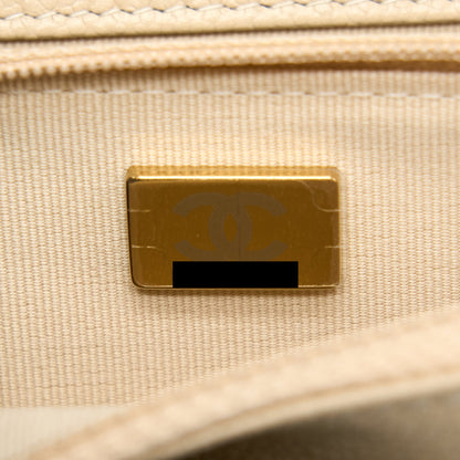 Chanel Wallet On Chain With Detailed Chain Caviar Beige LGHW (Microchip)