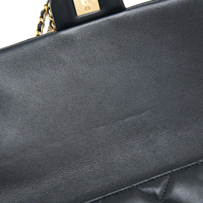 Chanel 21A Quilted Detailed Logo Flap Bag Lambskin Black GHW (Microchip)