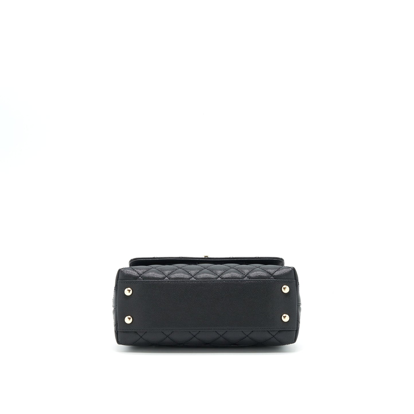 Chanel Small Coco Handle Caviar Black LGHW (Microchip)