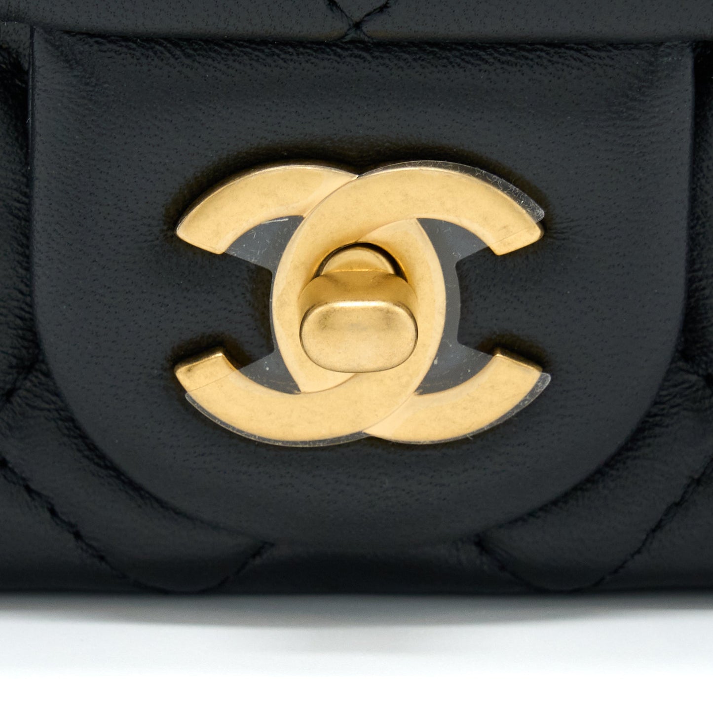 Chanel Pearl Crush Mini Square Lambskin Black Brushed GHW (Microchip)