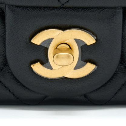 Chanel Pearl Crush Mini Square Lambskin Black Brushed GHW (Microchip)