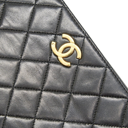 Chanel Vintage Lambskin Flap Bag with Chain Black 24K GHW