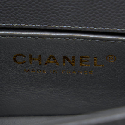 Chanel Mini Boy Bag Caviar Grey Brushed GHW (Microchip)