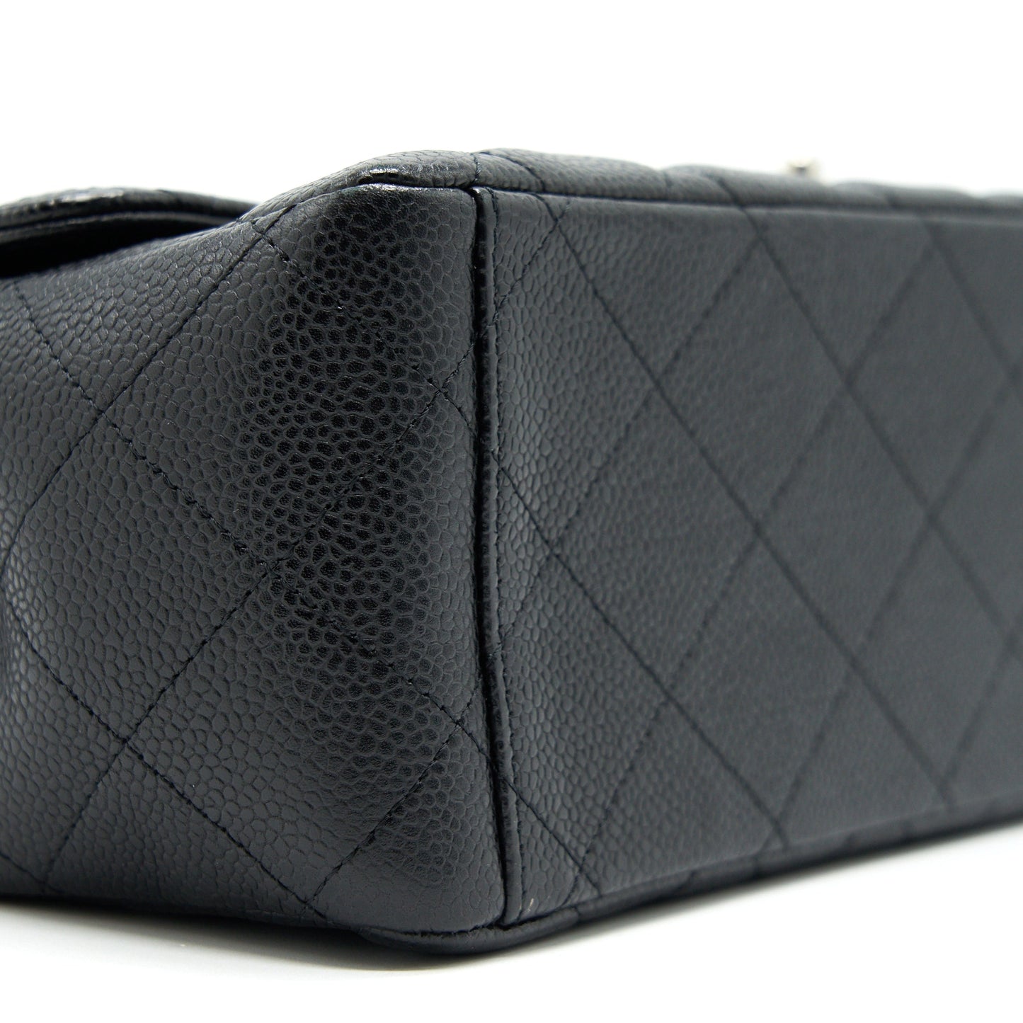 CHANEL CAVIER CLASSIC MAXI SINGLE FLAP BAG BLACK SHW