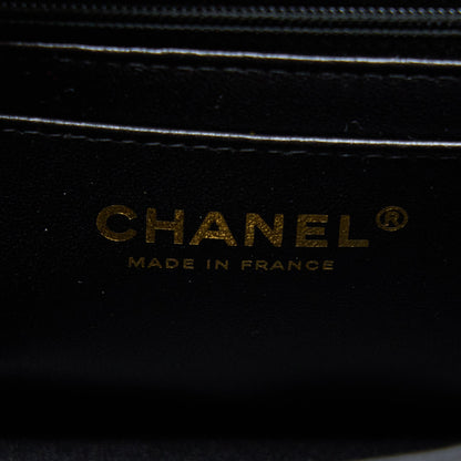 Chanel 22A Top Handle Mini Rectangular Flap Bag Lambskin Black GHW (Microchip)