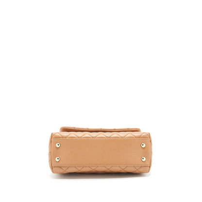 Chanel 21P Small Coco Handle Caviar NB356 Caramel LGHW